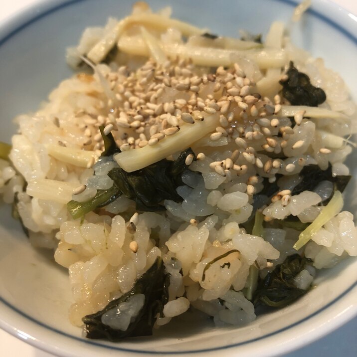 筍と小松菜の炊き込みご飯
